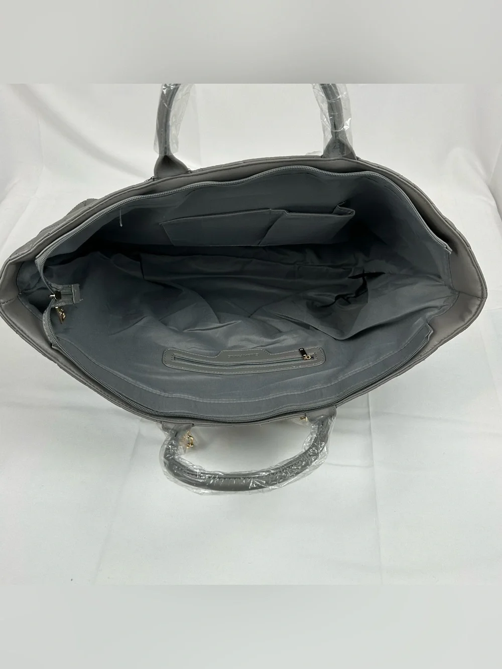 *NEW* Gilda Paris Large Quilted Tote Satchel Grey